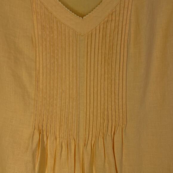 🧡 J Jill Womens 10–12 Orange Linen Sleeveless Pintuck Embroidered Dress 🧡 - Picture 5 of 12